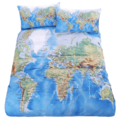 Juego de Cama. Mapa del Mundo